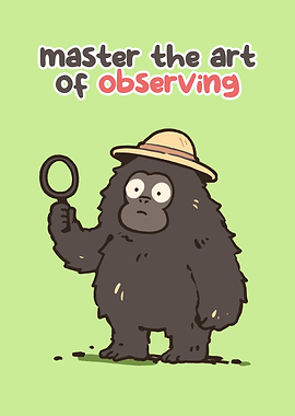 Observing Ape with Magnifying Glass