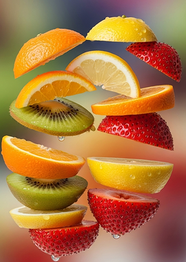 Stack of Fresh Fruit Slices