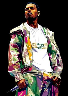Chris Brown Pop Art Portrait