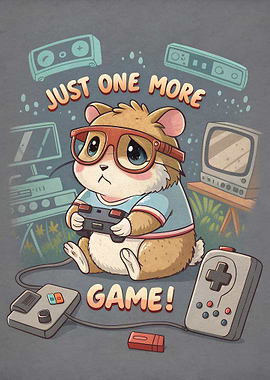 Sad Hamster Playing Video Games