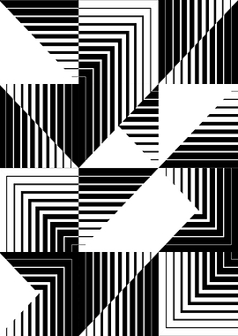 Geometric Black and White Abstract Pattern
