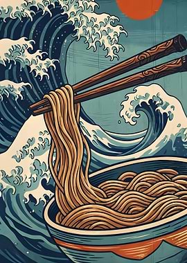 Noodles and Great Wave