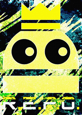 Yellow Robot King with R.E.P.O. Text