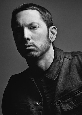 Eminem Black and White Portrait