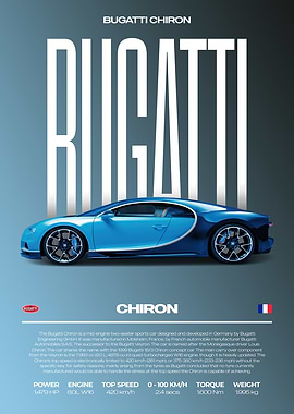 Bugatti Chiron Car Poster