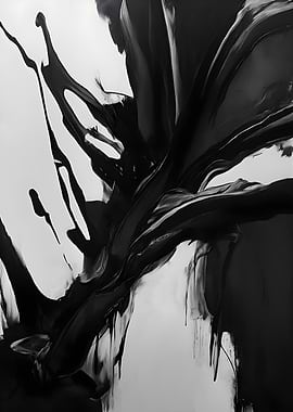 Abstract Black Ink Splatter