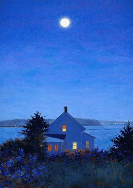 Moonlit Coastal House