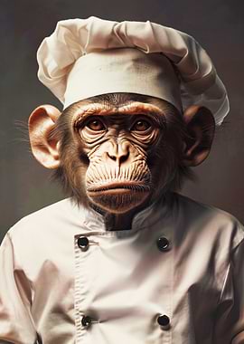 Chimpanzee Chef Portrait