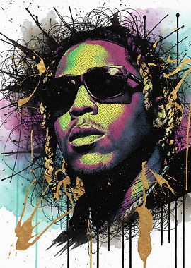 Bad Bunny Portrait of a Musician