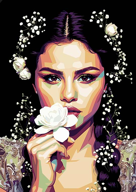 Selena Gomez with Flowers