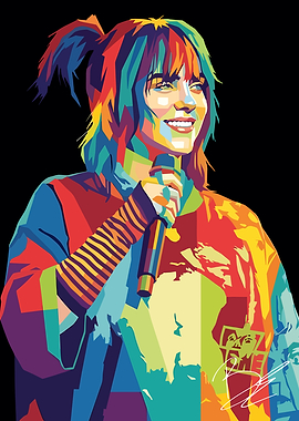 Billie Eilish Pop Art Portrait