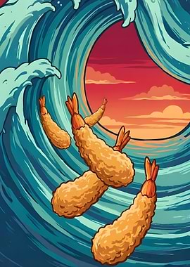 Tempura Shrimp in a Wave