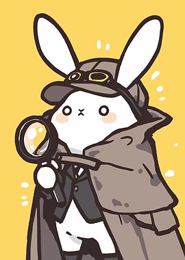 Detective Bunny with Magnifying Glass
