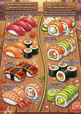 Assortment of Sushi and Rolls