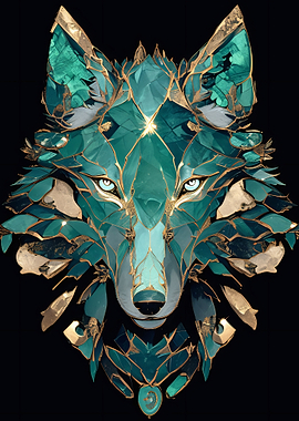 Crystalline Wolf Portrait