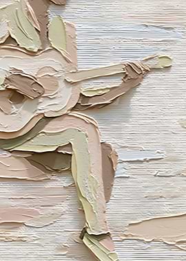 Abstract figure painting with thick impasto