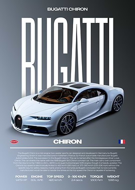 Bugatti Chiron Car Poster