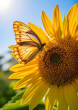 Butterfly on a Sunflower