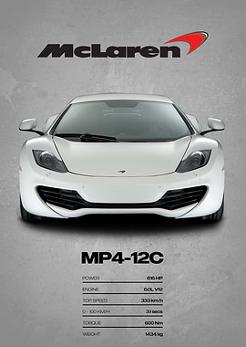 McLaren MP4-12C Car Poster