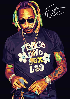 Rapper Future in Pop Art Style