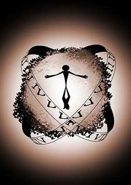 Surreal Time Loop Wall Art – Abstract Infinity Portal Silhouette Poster