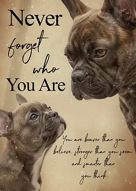French Bulldogs with Inspirational Quote