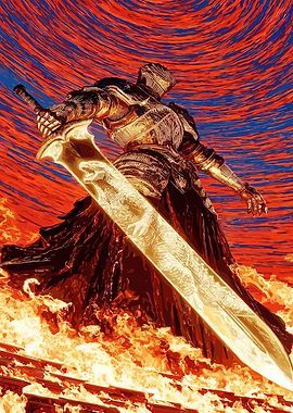 Knight with Fiery Sword