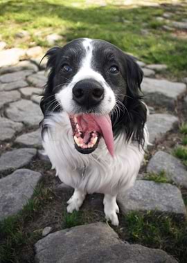 Happy Border Collie Dog Outdoors