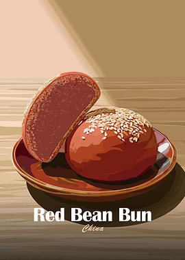 Red Bean Bun with Sesame Seeds