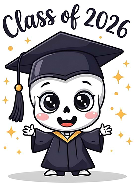 Cute Skeleton Graduation Class of 2026