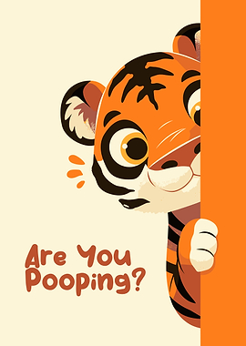 Cute Tiger Peeking and Asking a Question