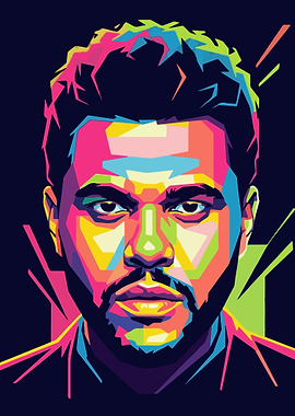Colorful Portrait of The Weeknd