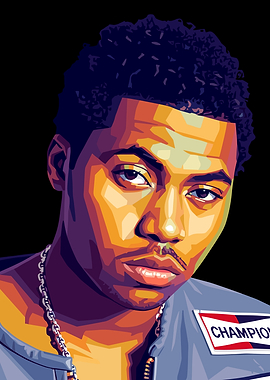Nas in Pop Art Style