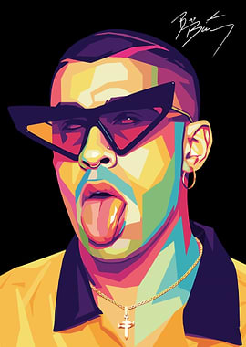 Bad Bunny Pop Art Portrait