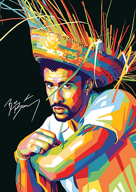 Bad Bunny Pop Art Portrait