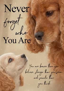 Cocker Spaniel with Motivational Text