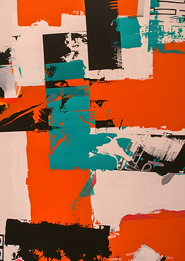 Abstract Geometric Painting with Bold Colors