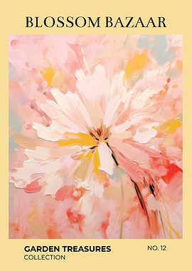 Blossom Bazaar Garden Treasures | Blush Flower Close-Up Watercolor Wall Art