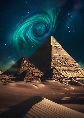 Pyramids Under a Cosmic Swirl
