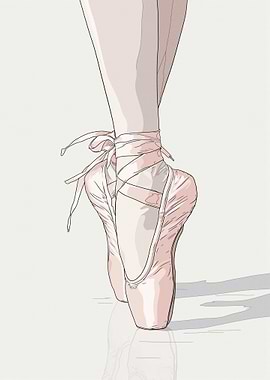 Ballet Dancer's Pointe Shoes