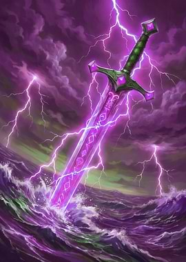 Magical Sword in Lightning Storm