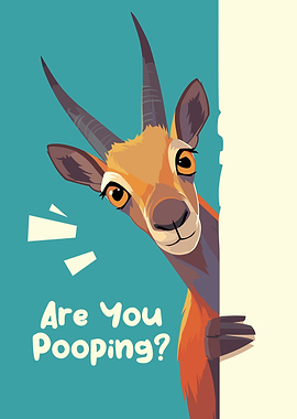 Gazelle Peeking with Funny Text