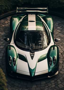 Green and White Pagani Zonda