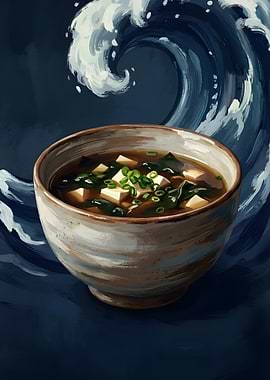 Miso Soup with Tofu and Seaweed