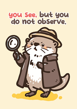 Detective Otter with Magnifying Glass