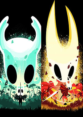 Hollow Knight and Hornet Split Poster