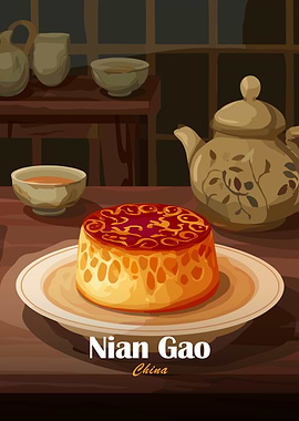 Nian Gao with Tea Set