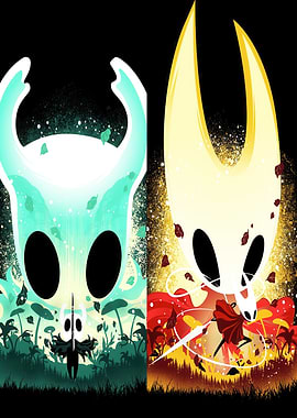 Hollow Knight and Hornet Split Poster
