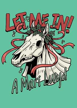 Mari Lwyd Horse Skull with Holly