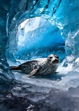 Seal in an Ice Cave
